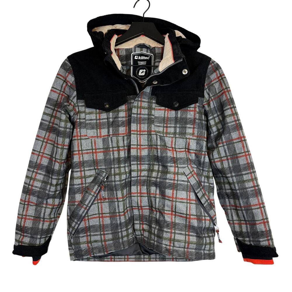 Killtec Youth Insulated Winter Jacket Gray Plaid Snow Boys - 12
